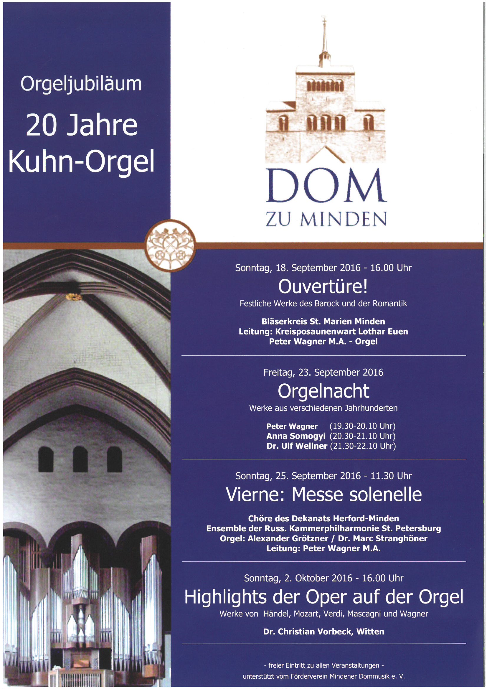Orgeljubiläum 20 Jahre Kuhn-Orgel